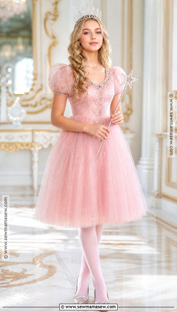 Glinda Costume With Pink Bubble Dress - 35 teen girl halloween costumes