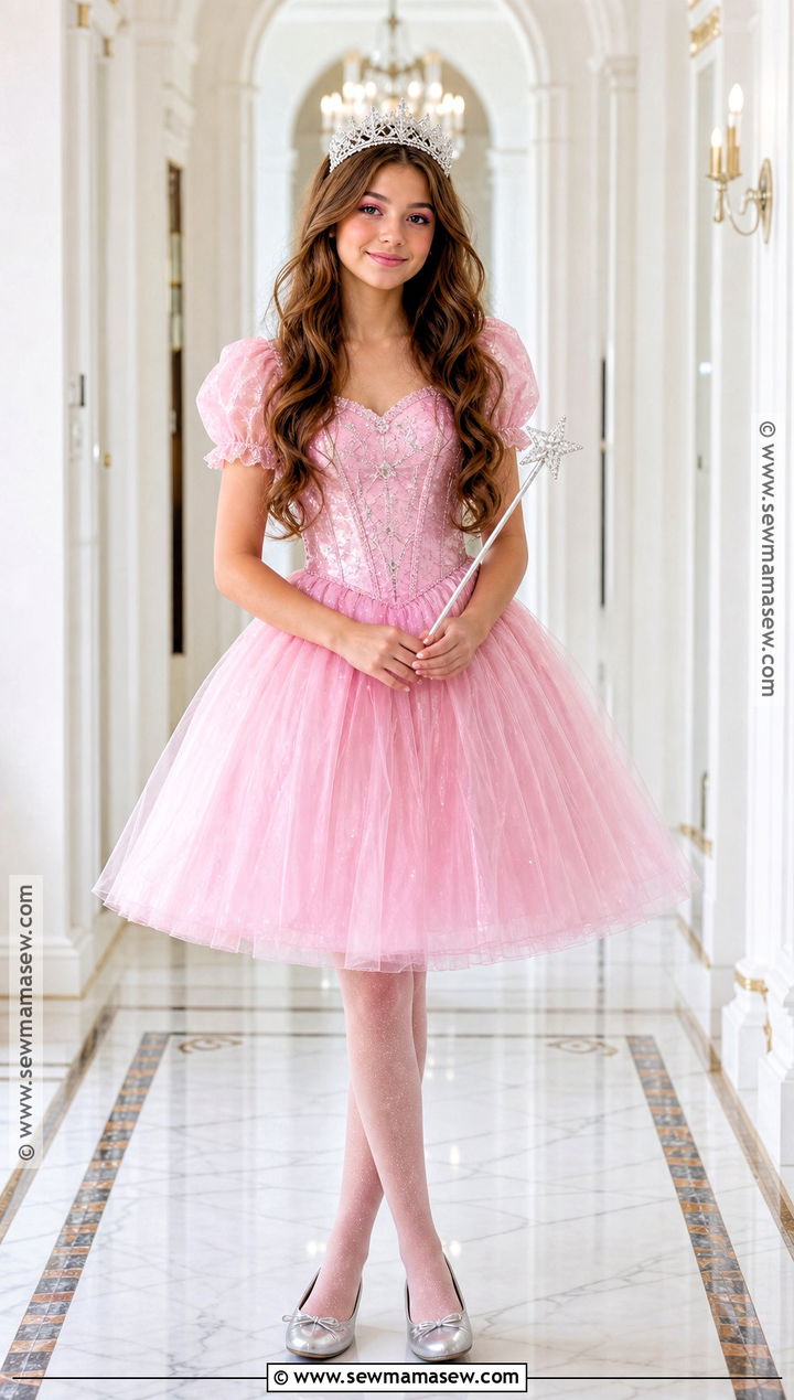 Glinda Costume With Pink Bubble Dress - 35 halloween costumes teenage girl solo