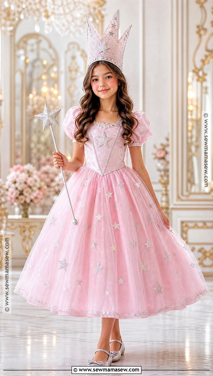 Glinda Costume With Star Wand - 40 girls halloween costumes