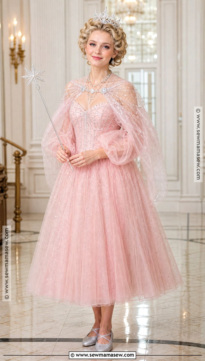 Glinda Good Witch Costume With Pink Gown - 30 Single Halloween Costumes for Women