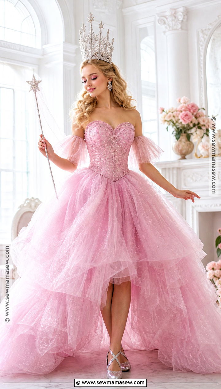 Glinda Pink Bubble Gown Costume - 30 pink dress halloween costume ideas