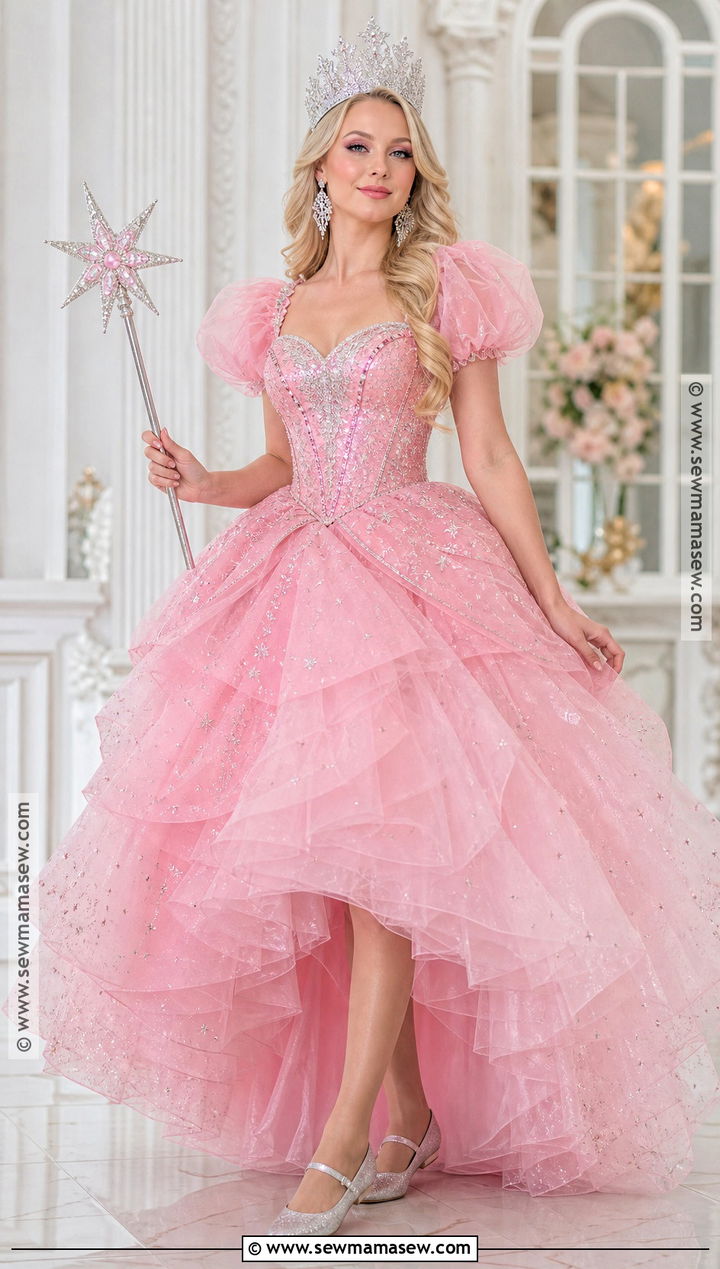 Glinda Pink Gown Costume - 30 blonde girl halloween costumes