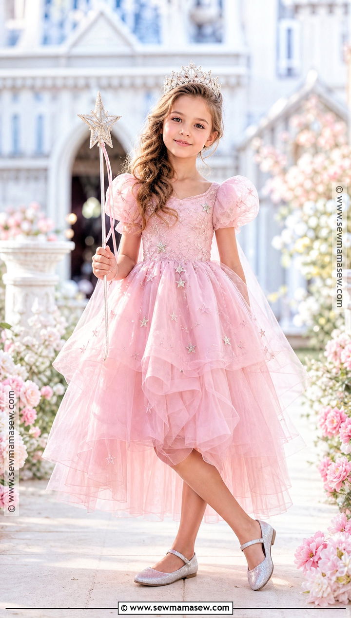 Glinda Pink Witch Costume - 35 girls halloween costumes for kids