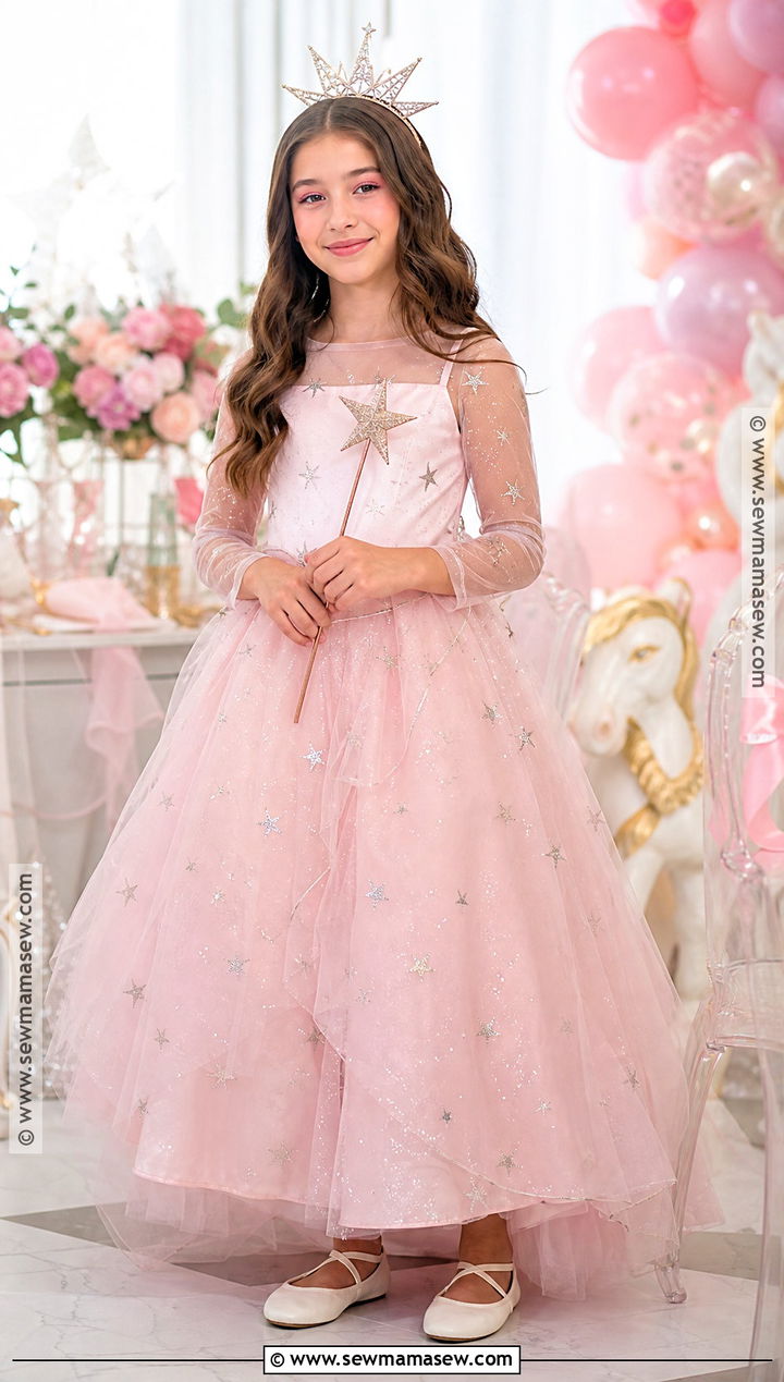 Glinda Pink Witch Costume With Crown - 30 halloween costumes for girls 10 12