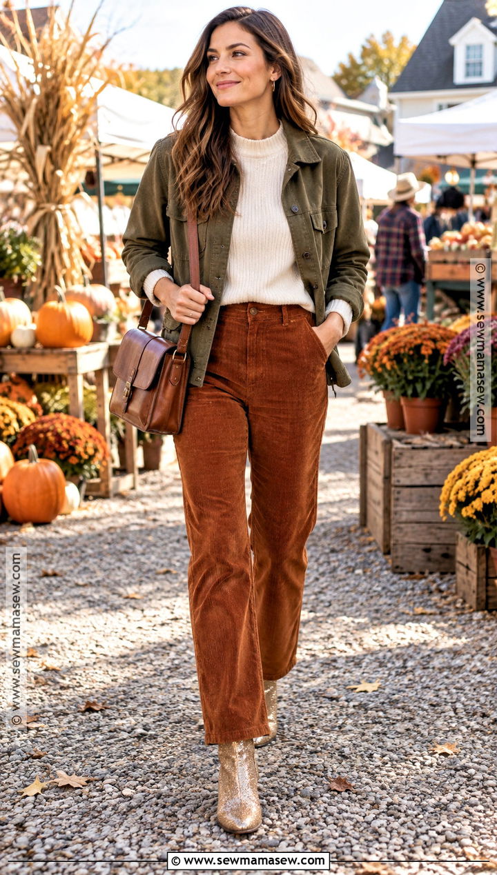 Glitter Boots With Corduroy Pants - 15 Glitter Boots Fall Fashion