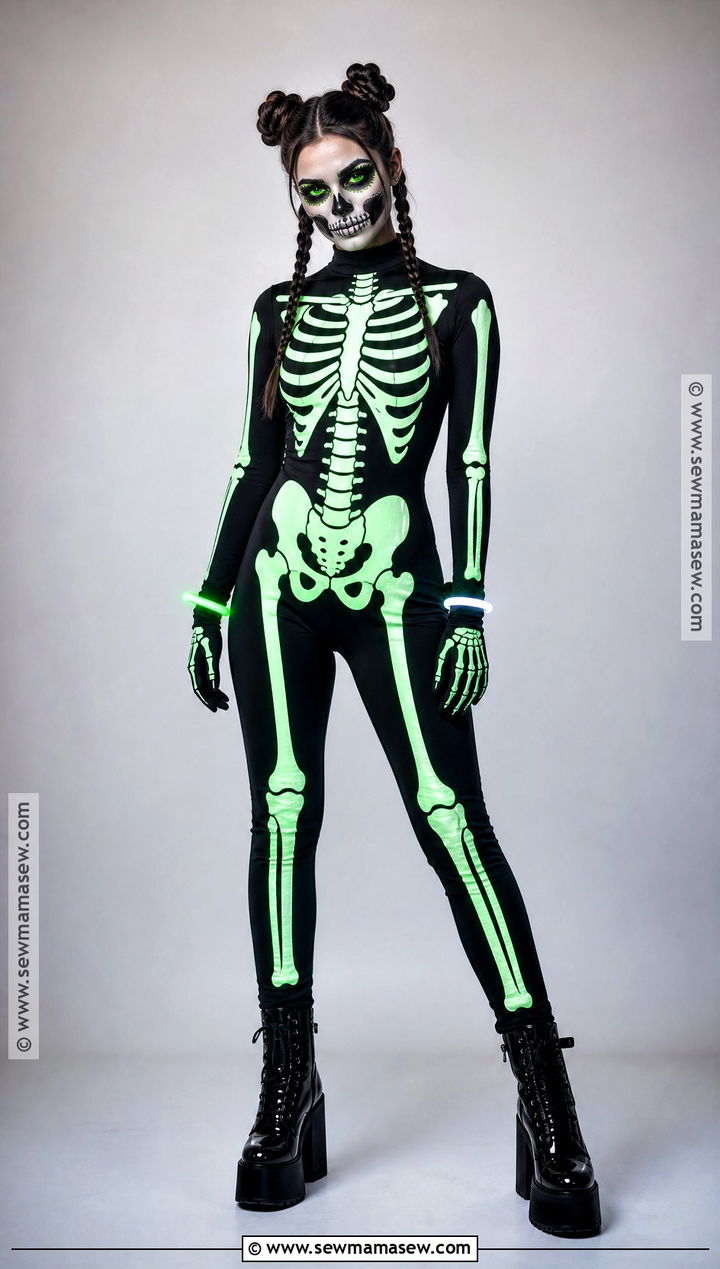 Glow In The Dark Skeleton Costume - 35 Skeleton Costume Ideas for Women