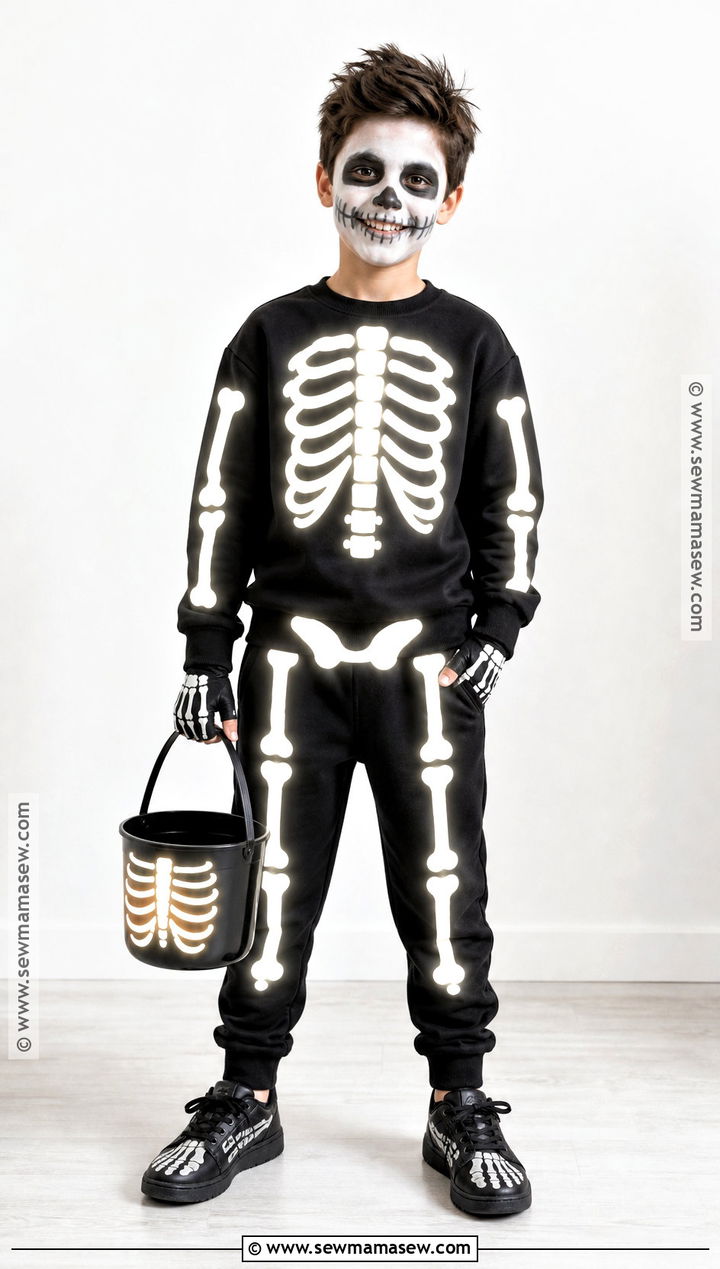 Glow In The Dark Skeleton Costume - 40 halloween costumes for boys
