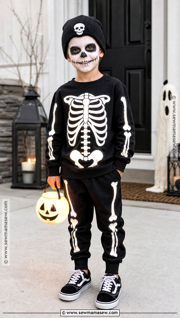 Glow In The Dark Skeleton Costume - 45 kids halloween costumes