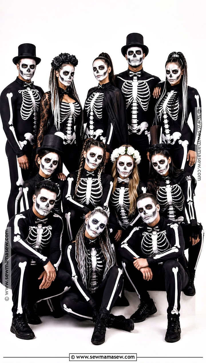 Glow In The Dark Skeleton Group Costume - 30 halloween costumes for big groups