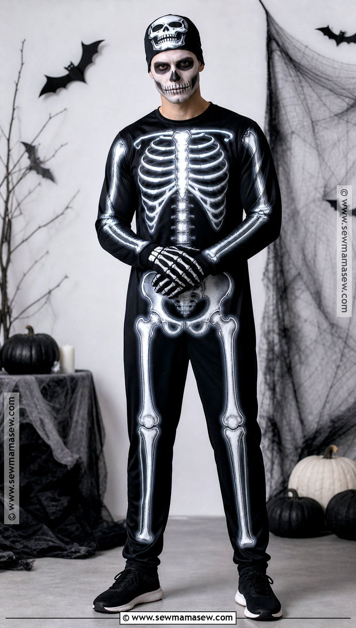 Glow Skeleton Costume With Black Jumpsuit - 45 Halloween Costumes for Men