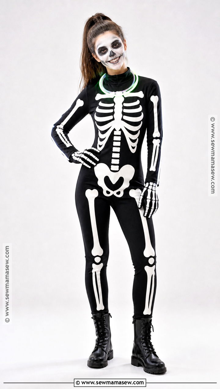 Glow Skeleton Costume With Black Jumpsuit - 45 costume party ideas