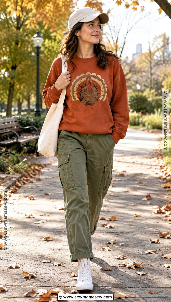 Gobble Thanksgiving Sweatshirt With Cargo Pants - 25 thanksgiving sweatshirt ideas