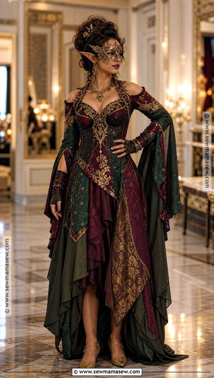 Goblin Masquerade Costume With Gold Mask - 30 Labyrinth Costume Ideas