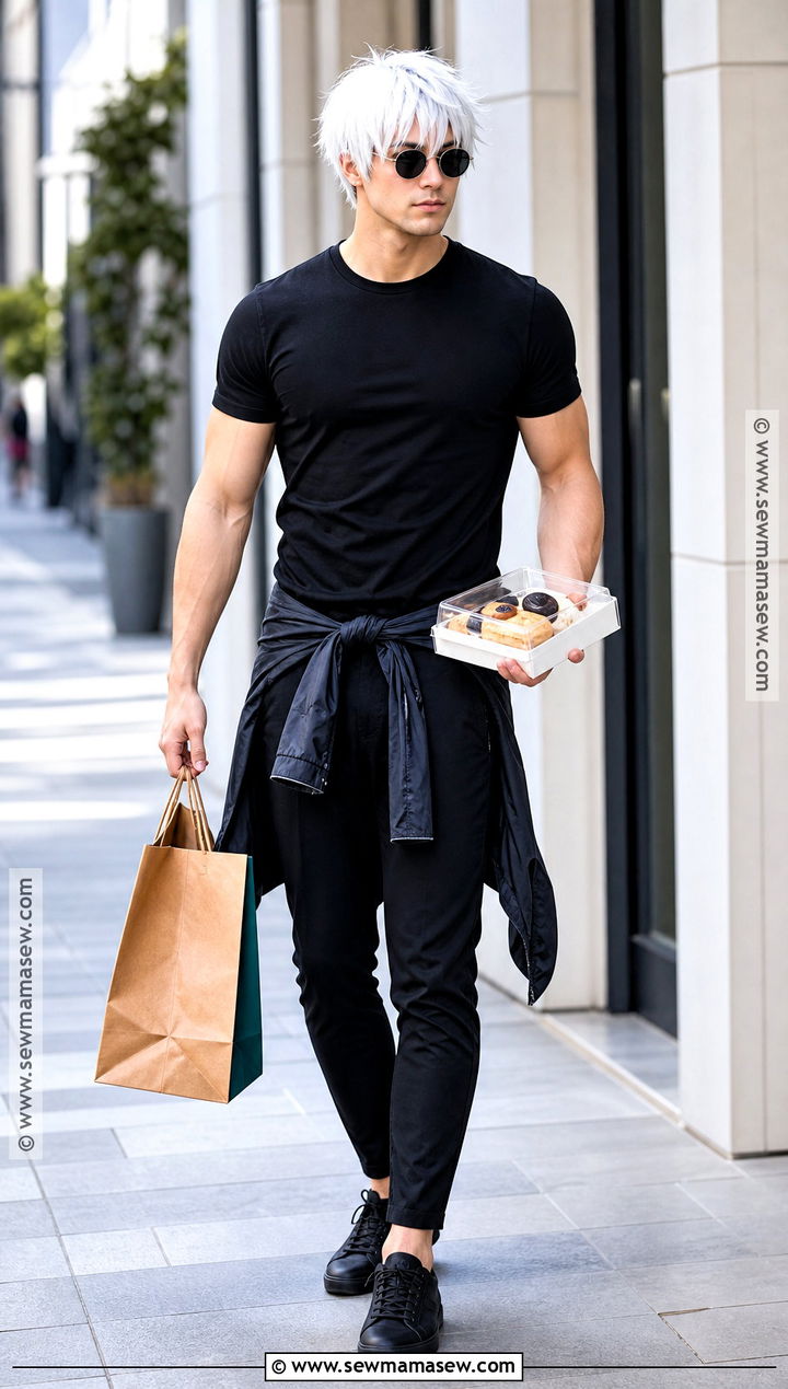 Gojo Satoru Casual Cosplay With Black Shirt - 40 Gojo Satoru Cosplay Ideas