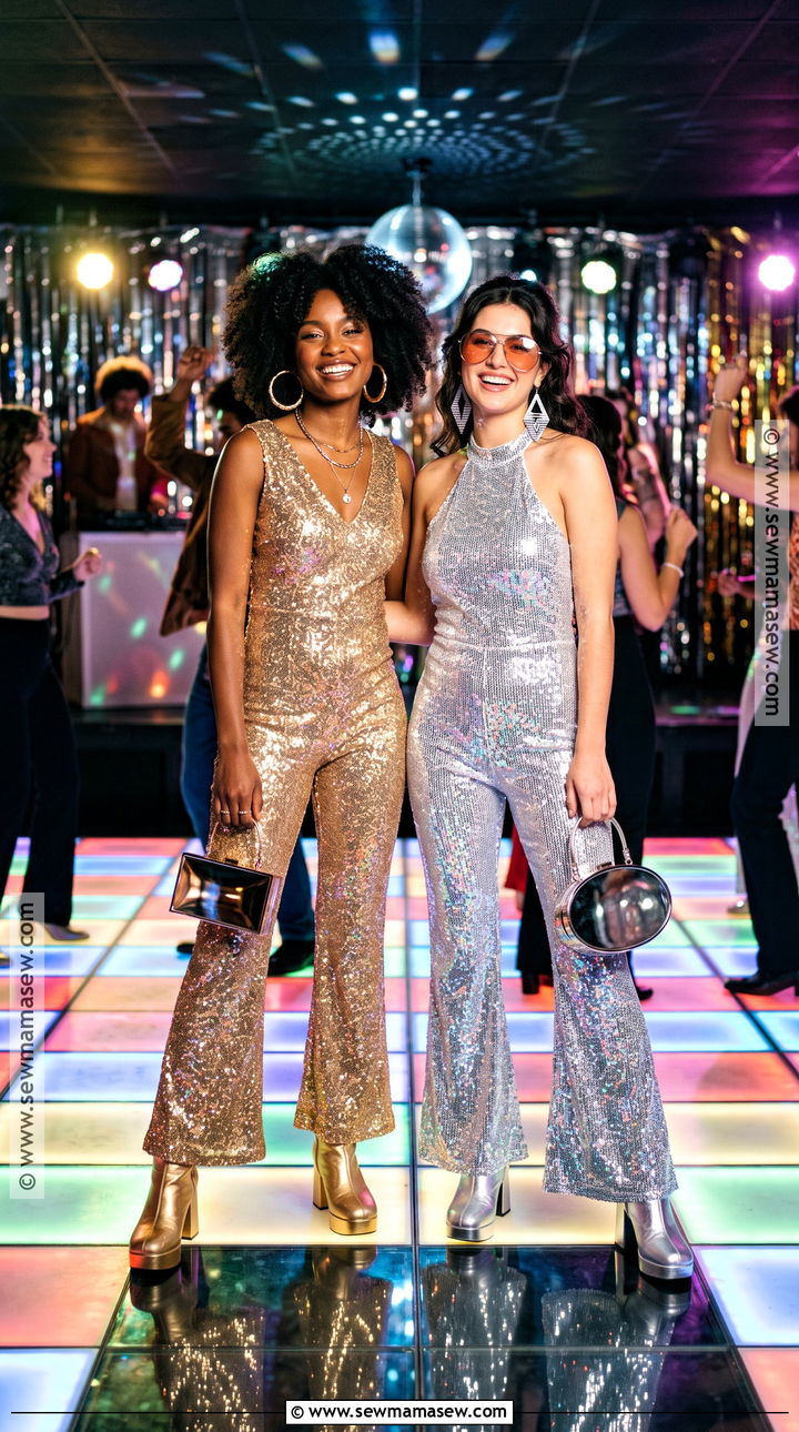 Gold And Silver Disco Costume - 35 female duo costumes