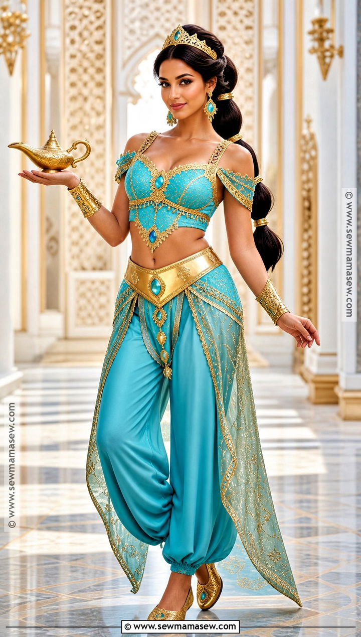 Gold And Turquoise Jasmine Costume - 35 Jasmine Princess Costume Ideas