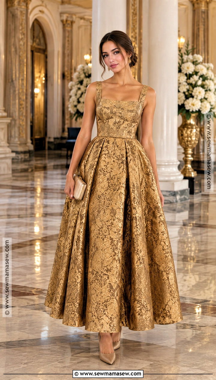 Gold Brocade Autumn Ball Gown - 20 Autumn Ball Gown Ideas