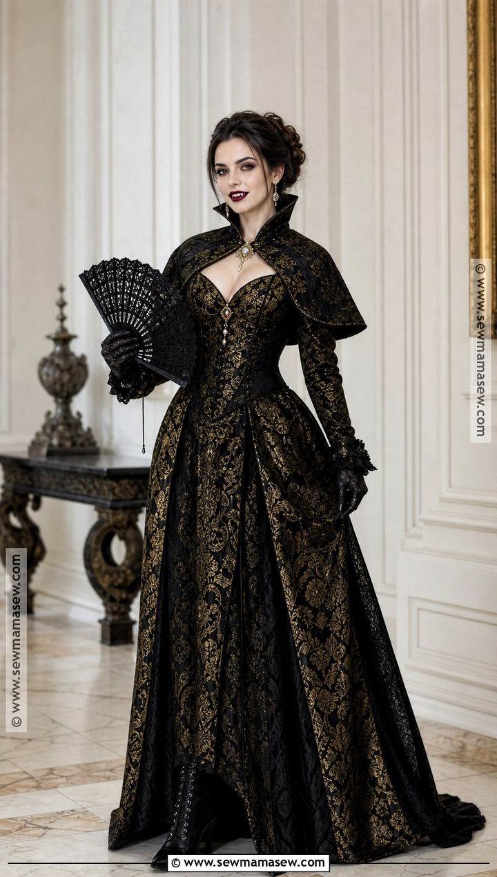 Gold Brocade Vampire Dress - 45 vampire dress ideas