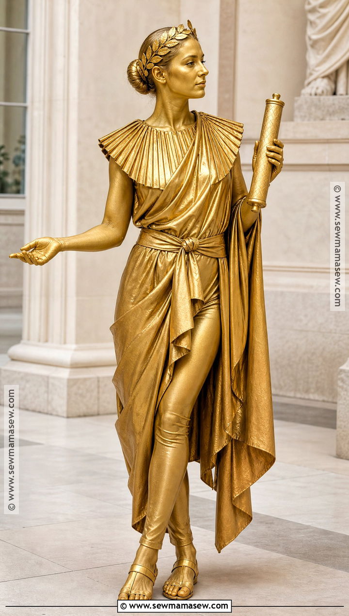 Gold Living Statue Costume With Draped Robe - 30 gold costume ideas