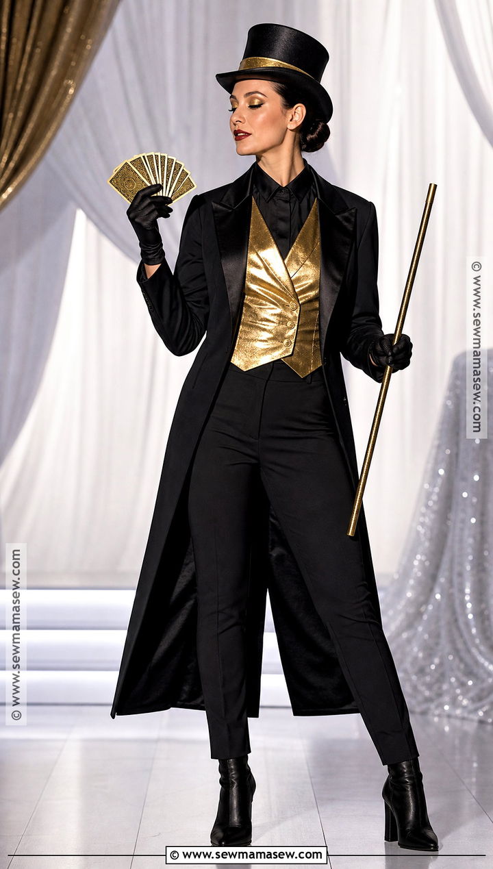 Gold Magician Costume With Metallic Waistcoat - 35 Magician Costume Ideas for Women