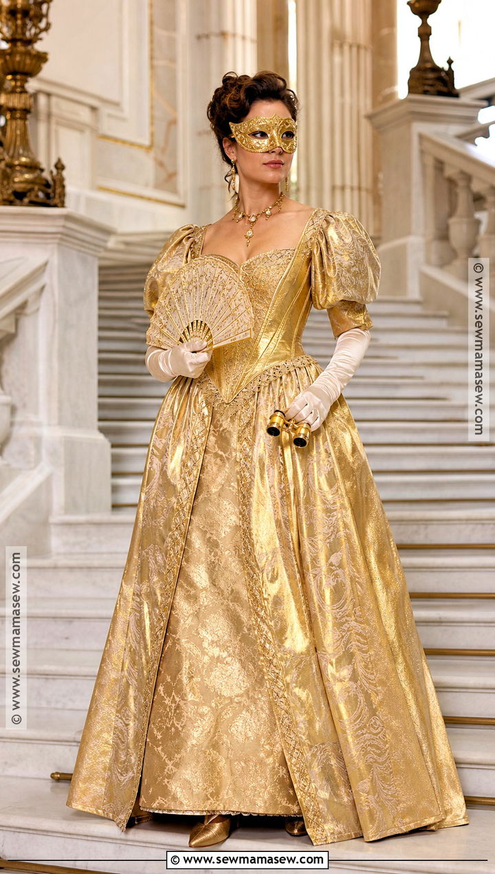 Gold Masquerade Opera Costume - 40 phantom of the opera costumes