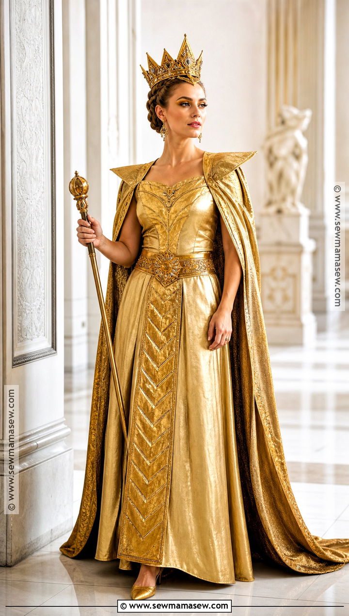 Gold Queen Costume With Metallic Cape - 30 gold costume ideas
