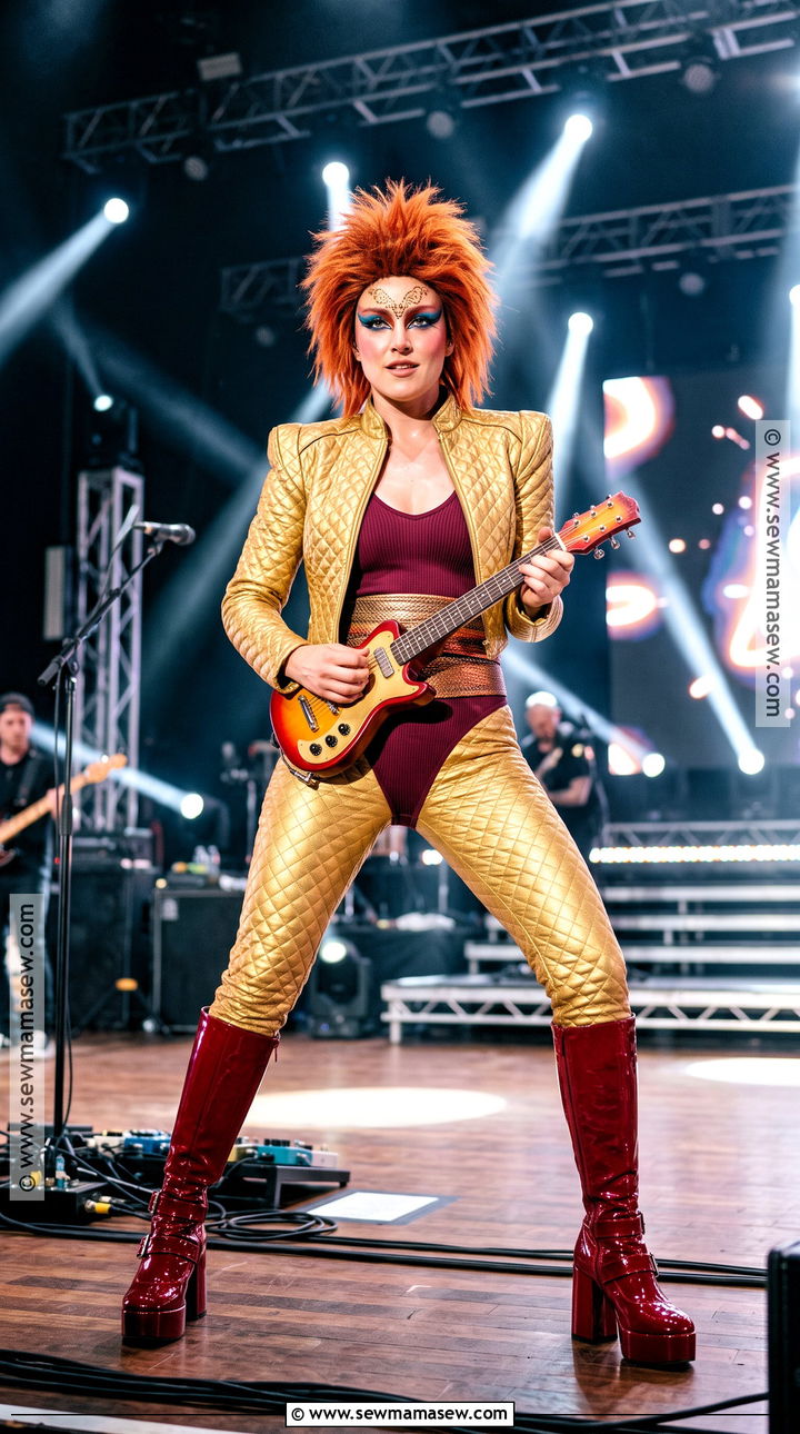Gold Quilted Ziggy Stardust Costume - 30 david bowie costume ideas for women