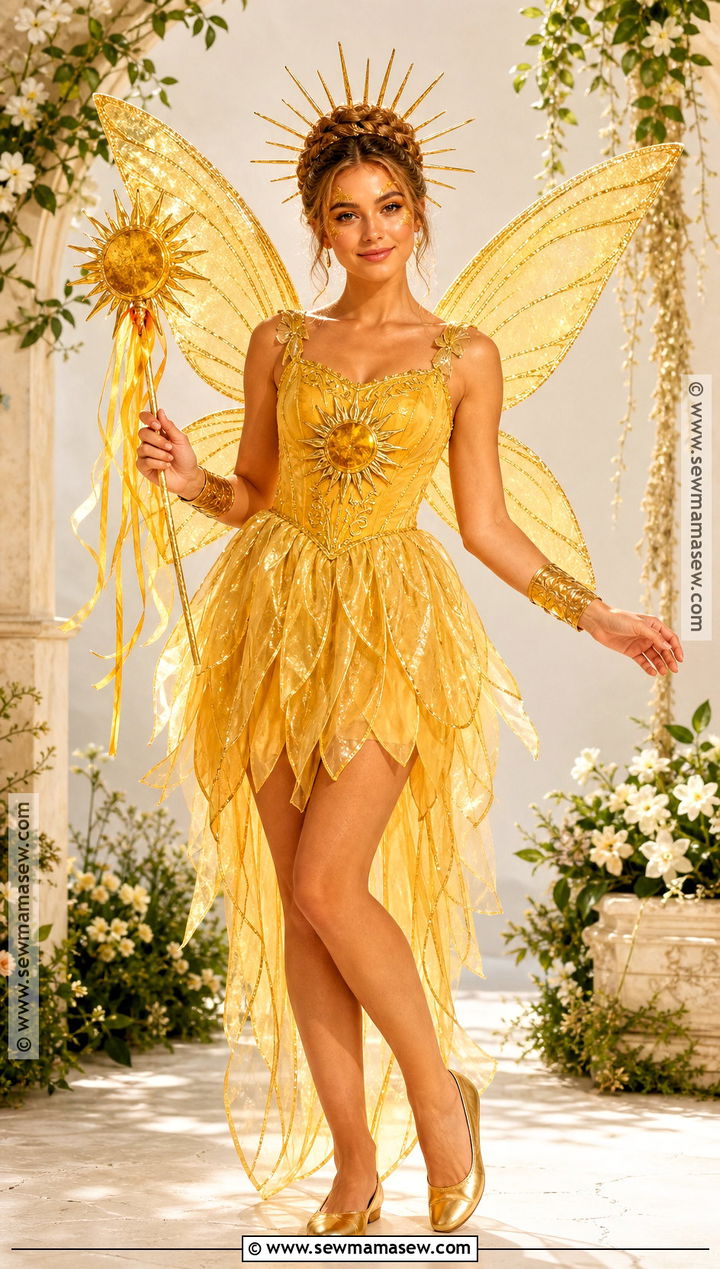 Gold Sun Fairy Costume - 35 halloween costumes fairy