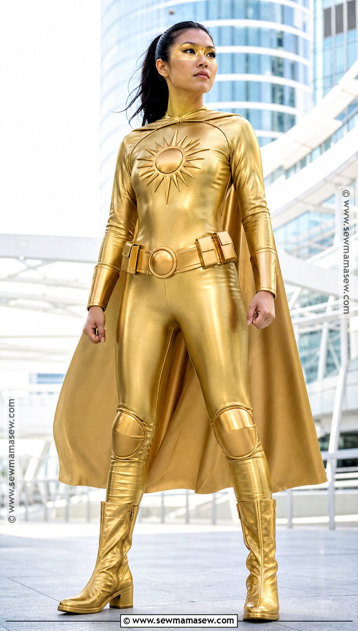 Gold Superhero Costume With Metallic Cape - 30 gold costume ideas