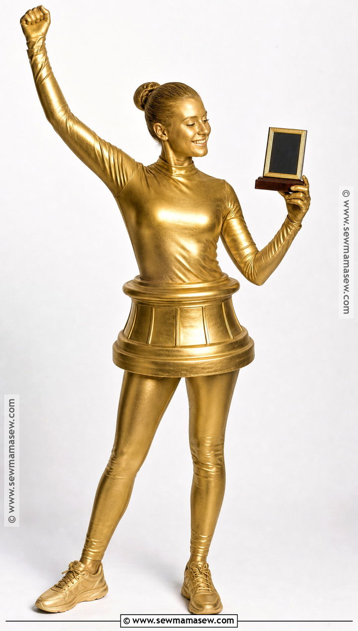 Gold Trophy Costume With Pedestal Skirt - 30 gold costume ideas