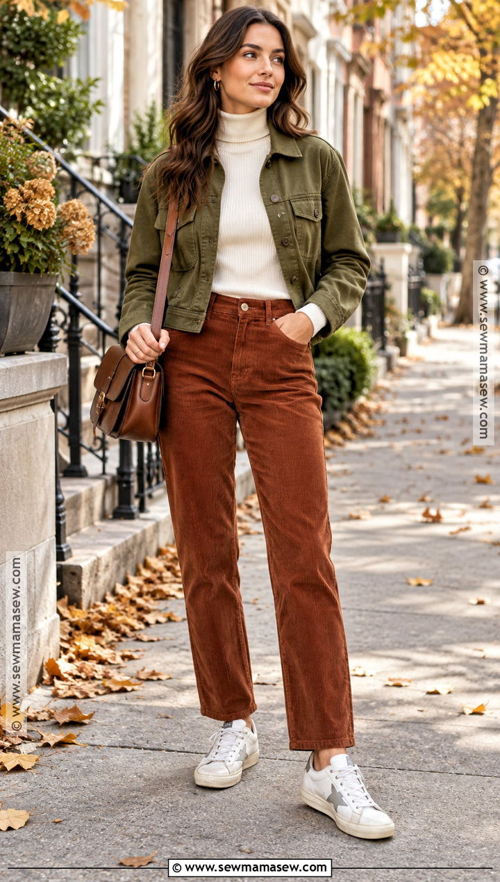 Golden Goose Sneakers With Corduroy Pants And Turtleneck - 15 golden goose sneakers outfit fall