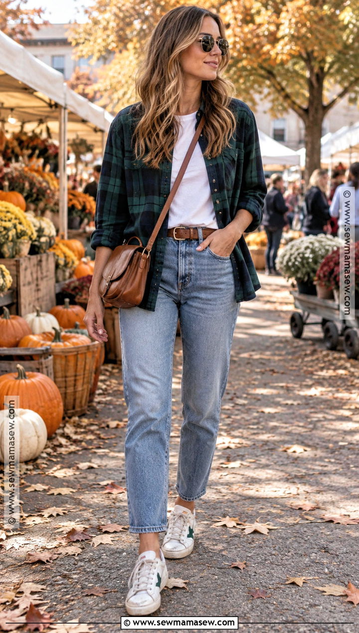 Golden Goose Sneakers With Flannel Shirt And Mom Jeans - 15 golden goose sneakers outfit fall