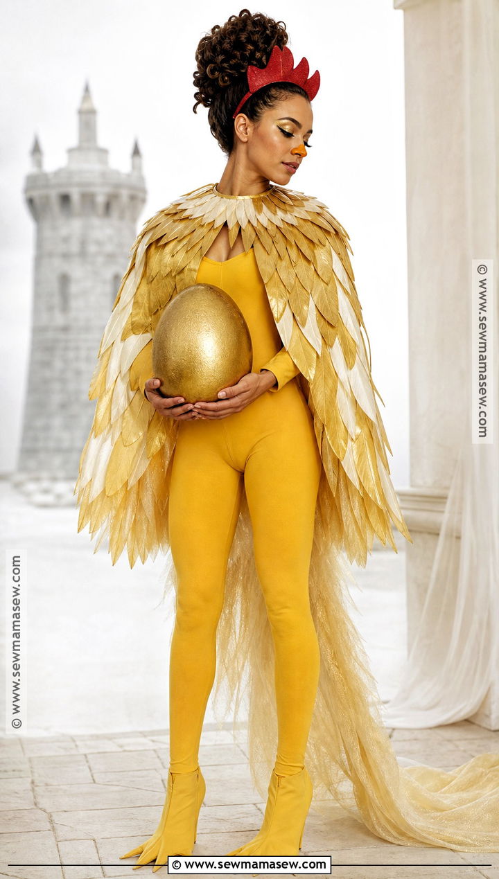 Golden Hen Costume With Feather Cape - 30 jack and the beanstalk costume ideas