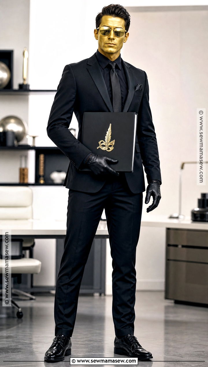 Goldenface Costume With Gold Makeup - 30 The Office Halloween Costumes