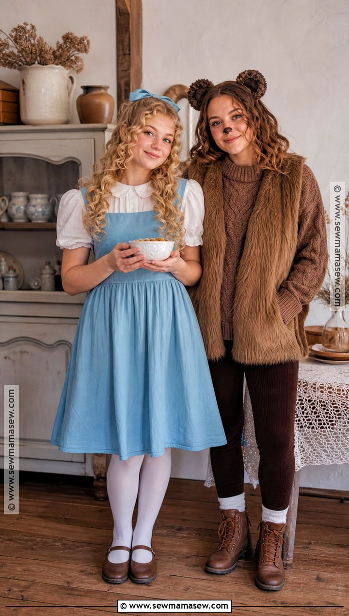 Goldilocks And Bear Duo Costume - 30 halloween costumes duo for women