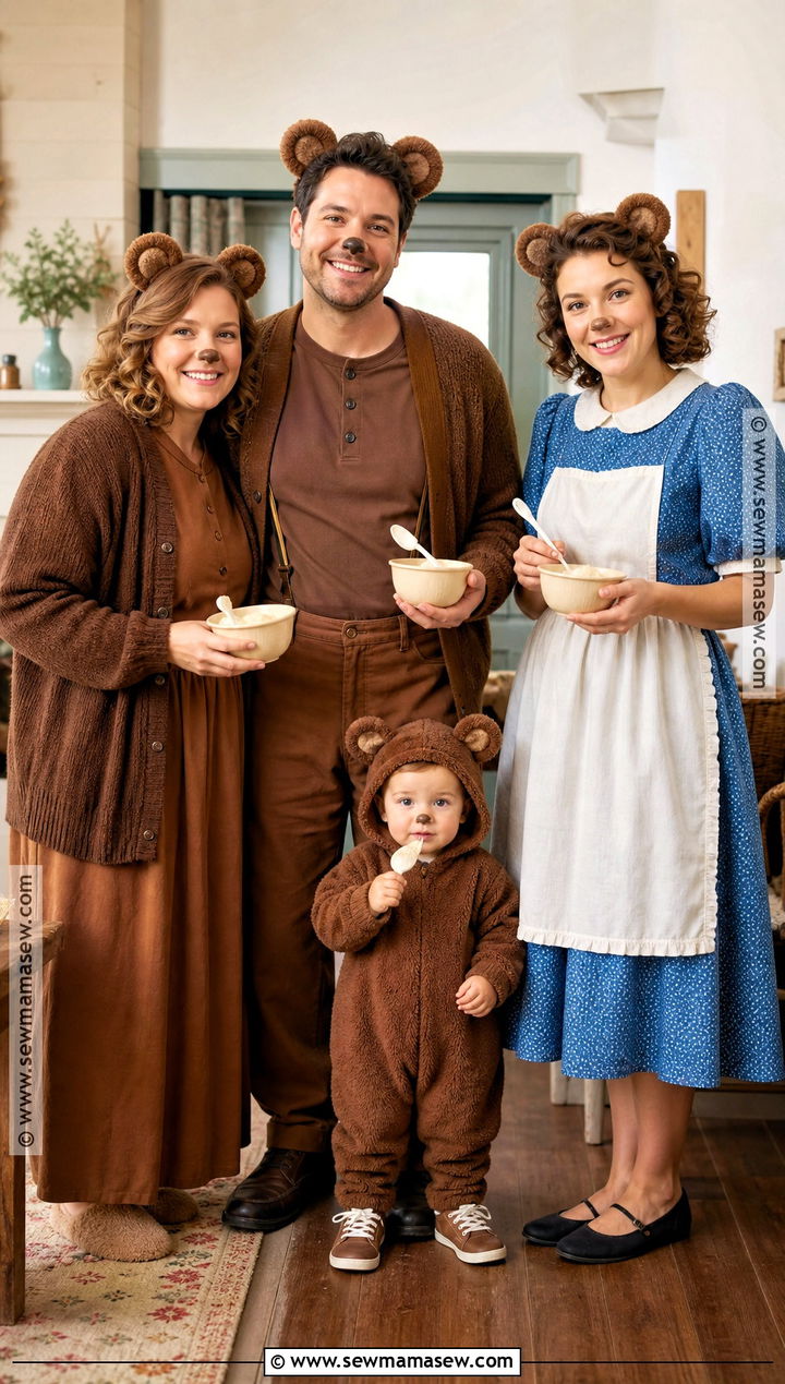 Goldilocks And Three Bears Family Costume - 35 family halloween costumes with for toddlers