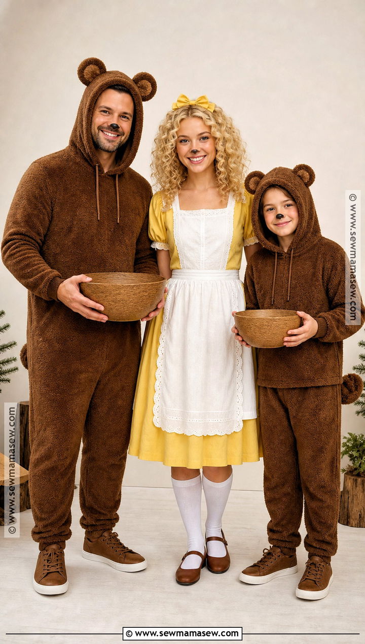 Goldilocks And Two Bears Costume - 45 family of 3 halloween costumes
