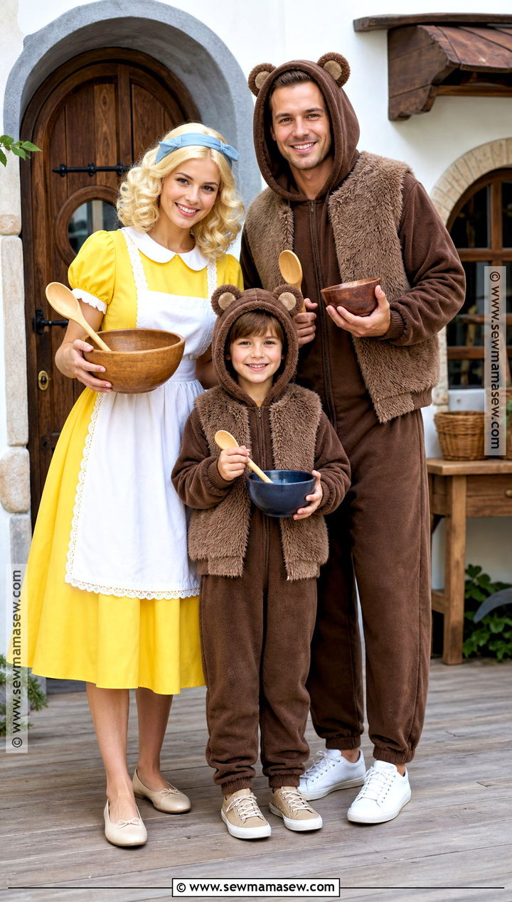 Goldilocks And Two Bears Costume - 30 3 Family Halloween Costumes