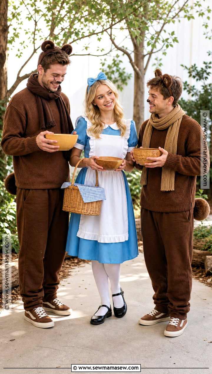 Goldilocks And Two Bears Trio Costume - 30 3 person halloween costume ideas