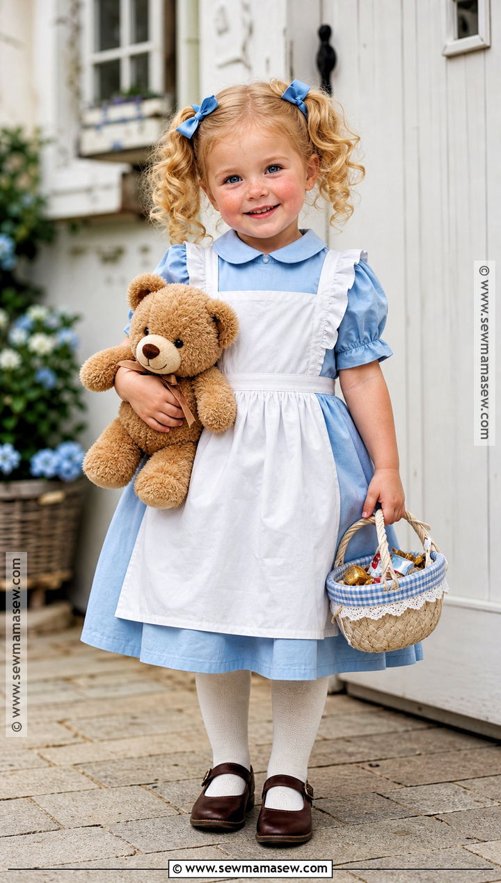 Goldilocks Costume With Teddy Bear - 30 toddler girl costume ideas