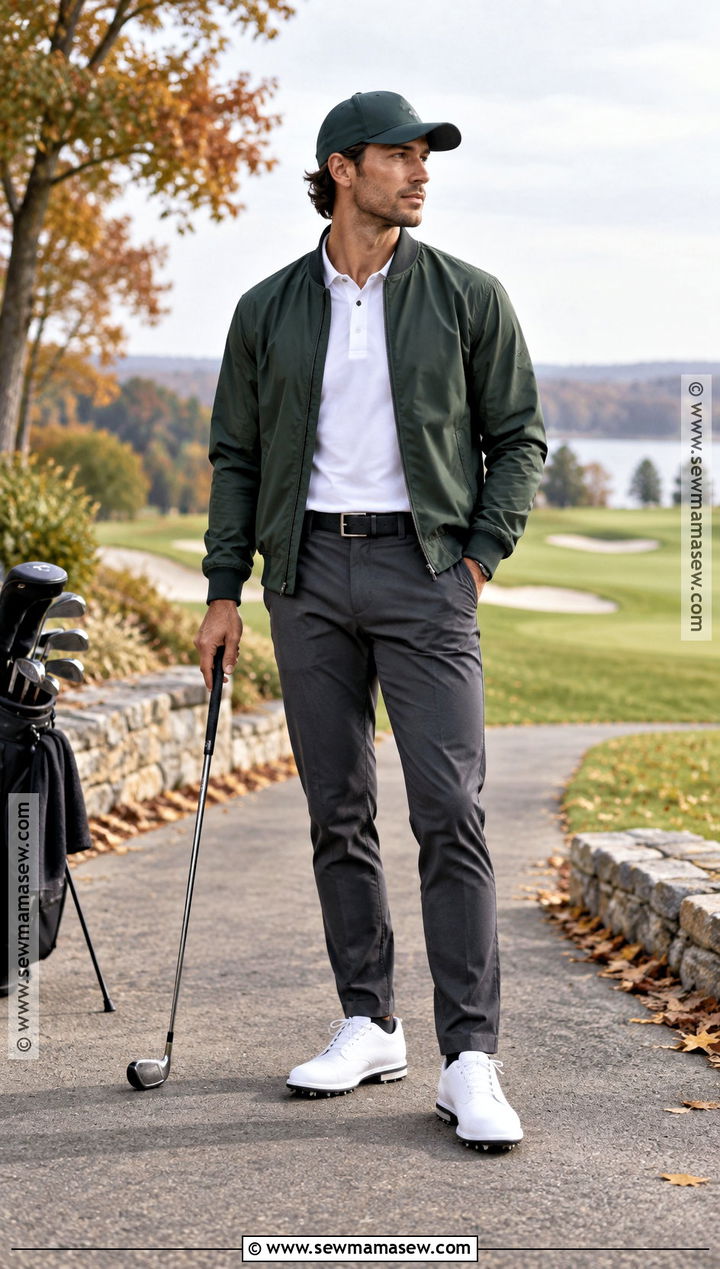 Golf Bomber Jacket Outfit - 20 fall golf outfits for men