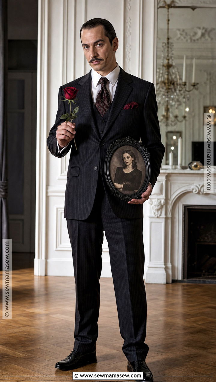 Gomez Addams Costume With Pinstripe Suit - 50 men halloween costumes