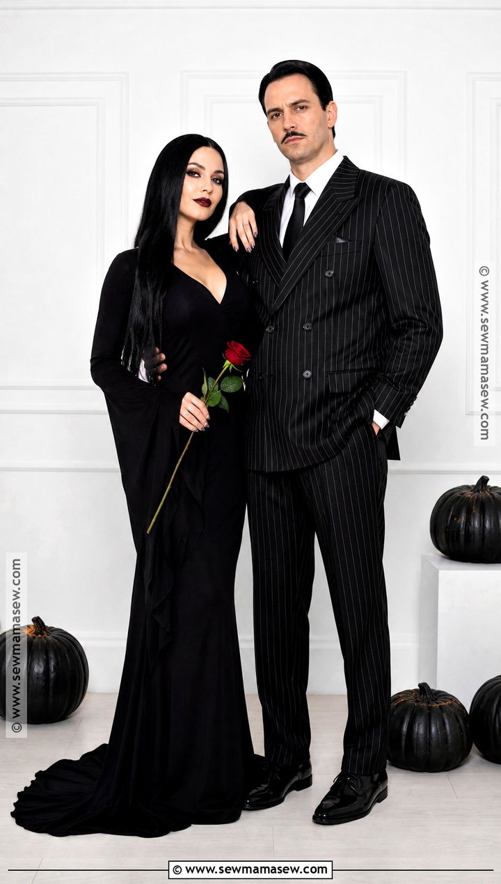 Gomez And Morticia Addams Costume - 50 couples halloween costume ideas