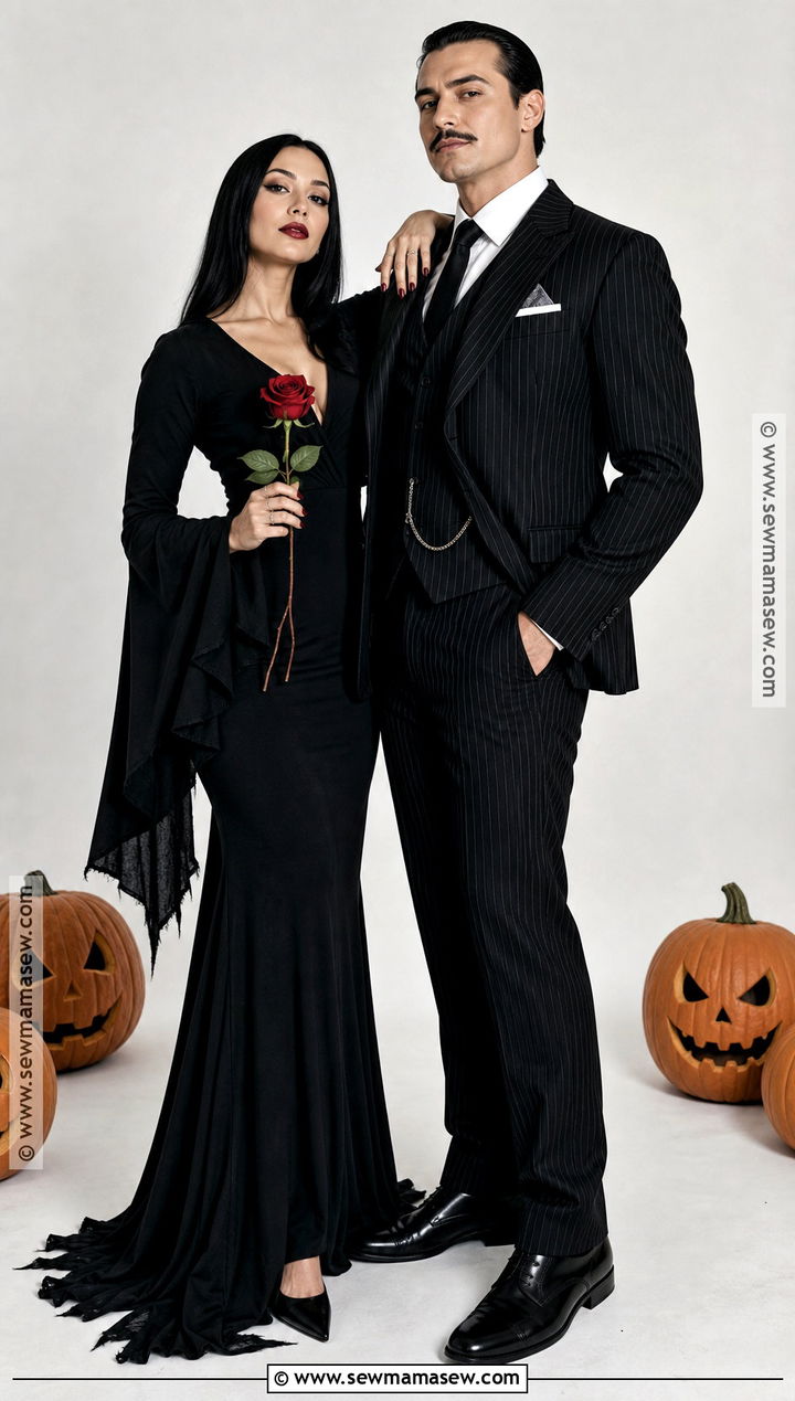 Gomez And Morticia Addams Couple Costume - 50 couple costumes for halloween