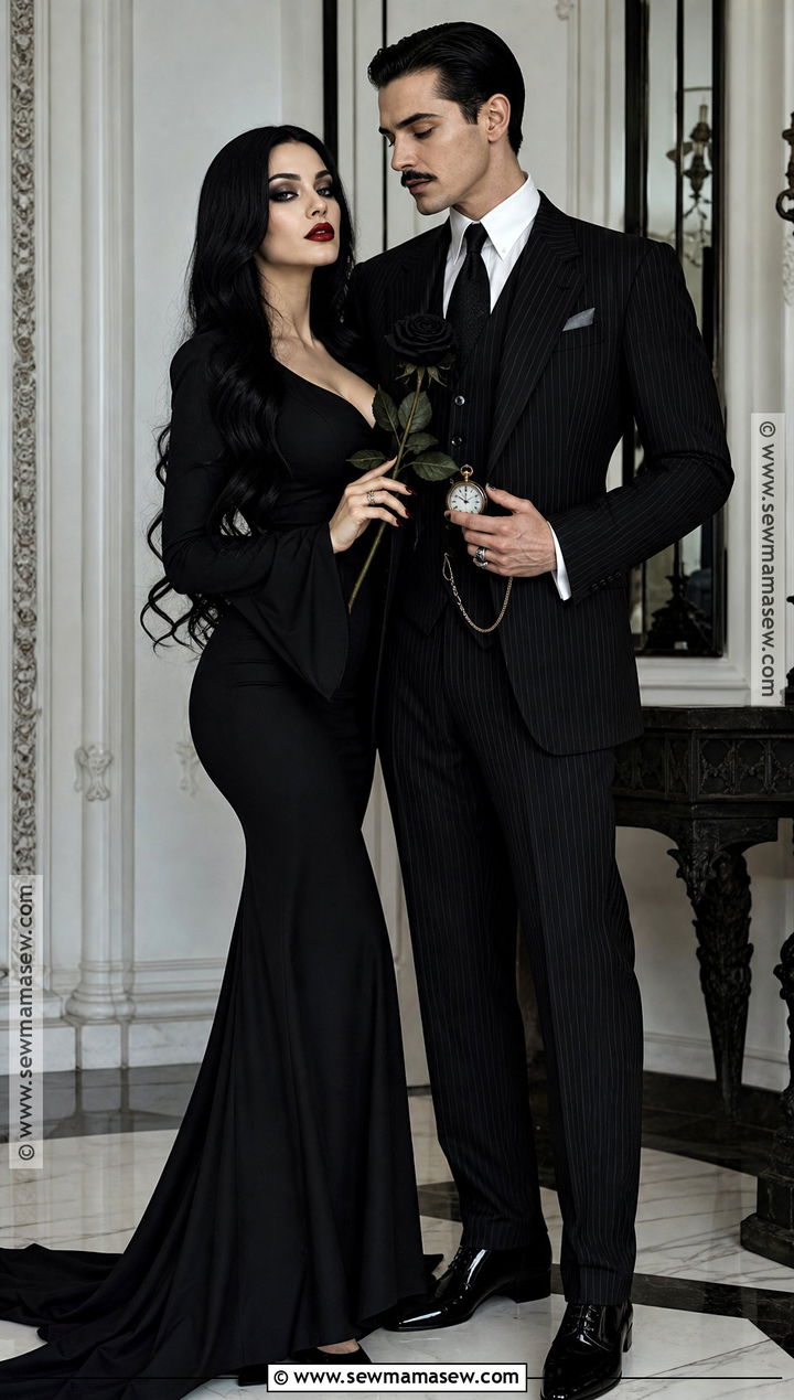 Gomez And Morticia Addams Family Couple Costume - 30 90S Costume Ideas for Couples
