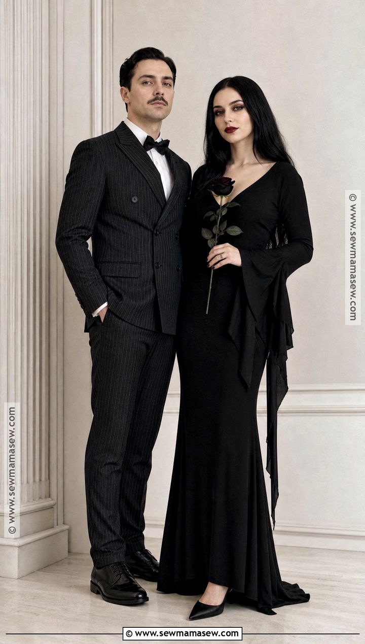 Gomez And Morticia Duo Costume - 50 halloween costumes duo