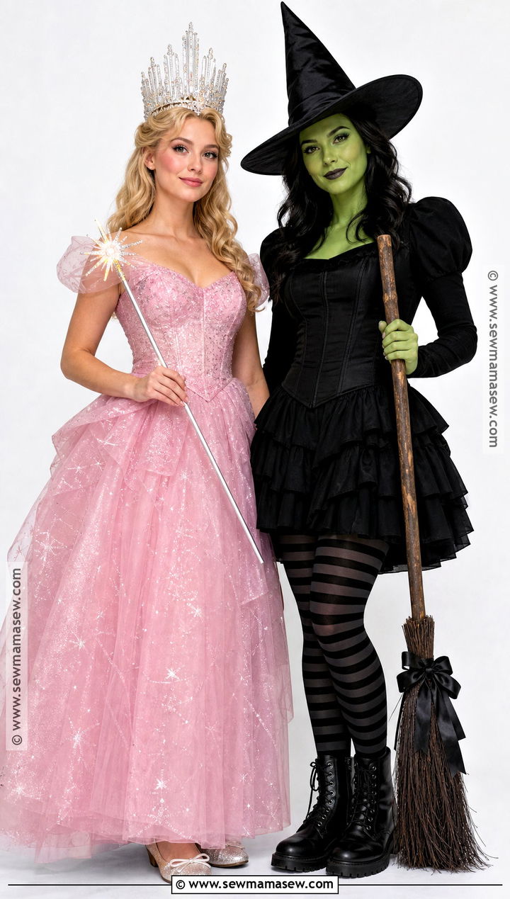 Good Witch And Green Witch Couple Costume - 45 witch halloween costume ideas