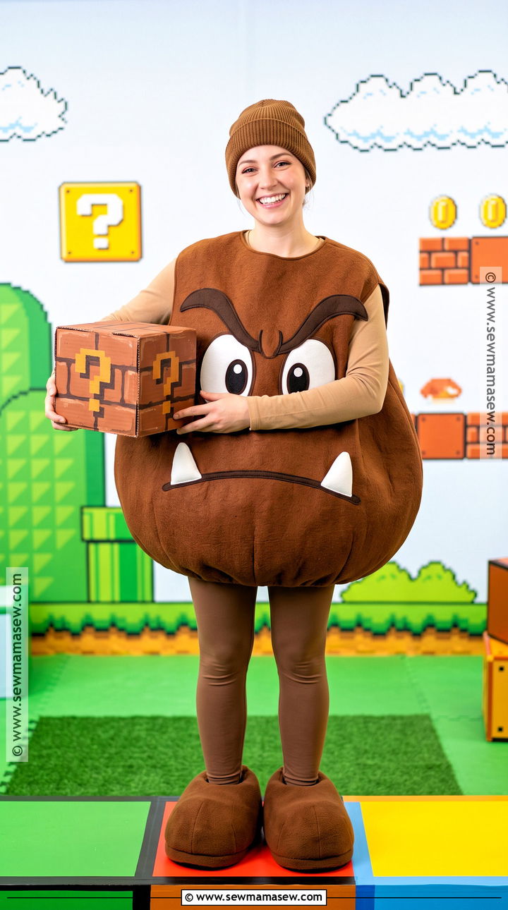 Goomba Costume With Brown Tunic - 30 super mario costume ideas