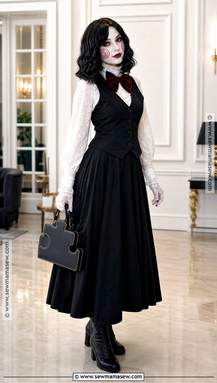 Goth Jigsaw Costume With Lace Blouse - 40 jigsaw costume ideas for women