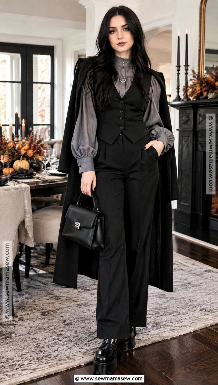 Goth Vest And Tailored Trousers Thanksgiving Outfit - 15 thanksgiving outfit goth ideas